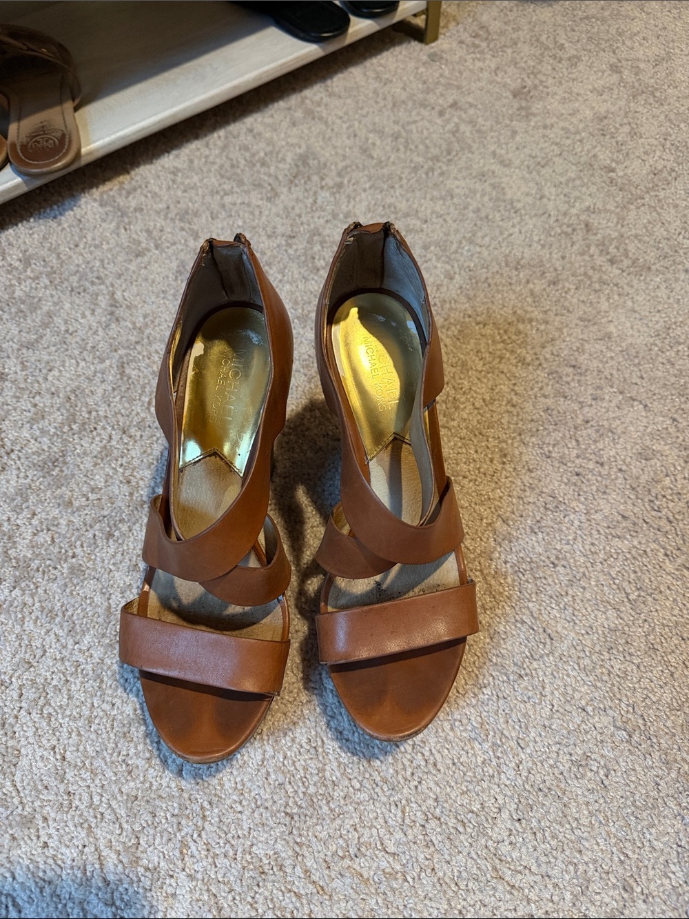 Brown Strappy Women’s Wedges - Michael Kors